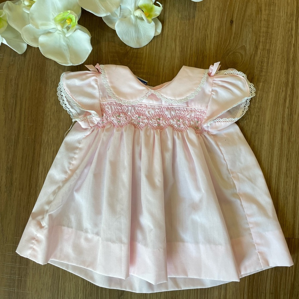 Vintage Polly Flinders smocked dress
